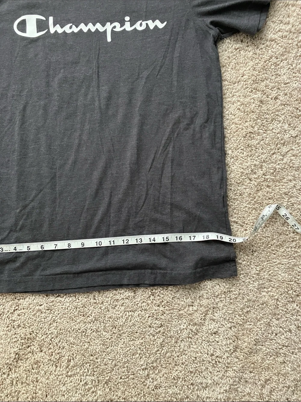 Champion Dark Gray Short-Sleeve Logo Tee with White Script - Picture 2 of 6